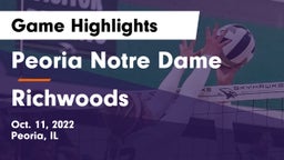 Peoria Notre Dame  vs Richwoods  Game Highlights - Oct. 11, 2022