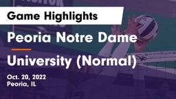 Peoria Notre Dame  vs University (Normal)  Game Highlights - Oct. 20, 2022