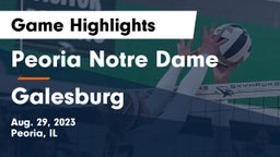Peoria Notre Dame  vs Galesburg  Game Highlights - Aug. 29, 2023