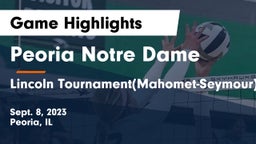 Peoria Notre Dame  vs Lincoln Tournament(Mahomet-Seymour) Game Highlights - Sept. 8, 2023