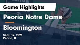 Peoria Notre Dame  vs Bloomington  Game Highlights - Sept. 12, 2023