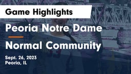 Peoria Notre Dame  vs Normal Community  Game Highlights - Sept. 26, 2023