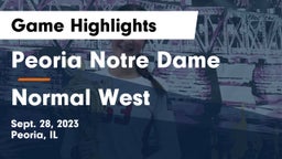 Peoria Notre Dame  vs Normal West  Game Highlights - Sept. 28, 2023
