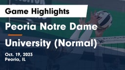 Peoria Notre Dame  vs University (Normal)  Game Highlights - Oct. 19, 2023