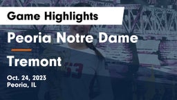 Peoria Notre Dame  vs Tremont  Game Highlights - Oct. 24, 2023