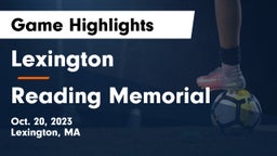 Lexington  vs Reading Memorial  Game Highlights - Oct. 20, 2023
