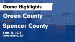 Green County  vs Spencer County  Game Highlights - Sept. 10, 2022