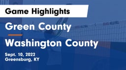 Green County  vs Washington County  Game Highlights - Sept. 10, 2022