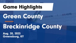Green County  vs Breckinridge County  Game Highlights - Aug. 20, 2023