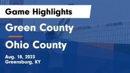Green County  vs Ohio County  Game Highlights - Aug. 18, 2023