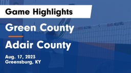 Green County  vs Adair County Game Highlights - Aug. 17, 2023
