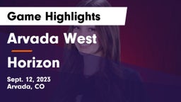 Arvada West  vs Horizon  Game Highlights - Sept. 12, 2023