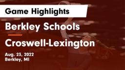 Berkley Schools vs Croswell-Lexington  Game Highlights - Aug. 23, 2022