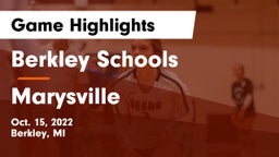 Berkley Schools vs Marysville  Game Highlights - Oct. 15, 2022