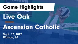 Live Oak  vs Ascension Catholic Game Highlights - Sept. 17, 2022