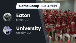 Recap: Eaton  vs. University  2019