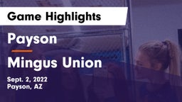Payson  vs Mingus Union  Game Highlights - Sept. 2, 2022