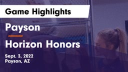 Payson  vs Horizon Honors  Game Highlights - Sept. 3, 2022