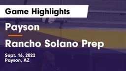 Payson  vs Rancho Solano Prep Game Highlights - Sept. 16, 2022