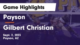 Payson  vs Gilbert Christian  Game Highlights - Sept. 2, 2023