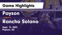 Payson  vs Rancho Solano  Game Highlights - Sept. 13, 2023
