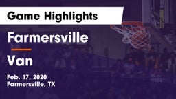 Farmersville  vs Van  Game Highlights - Feb. 17, 2020