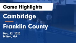 Cambridge  vs Franklin County  Game Highlights - Dec. 22, 2020
