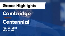 Cambridge  vs Centennial  Game Highlights - Jan. 26, 2021