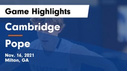 Cambridge  vs Pope  Game Highlights - Nov. 16, 2021