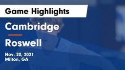 Cambridge  vs Roswell  Game Highlights - Nov. 20, 2021