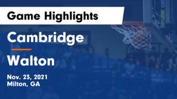 Cambridge  vs Walton  Game Highlights - Nov. 23, 2021
