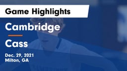 Cambridge  vs Cass  Game Highlights - Dec. 29, 2021