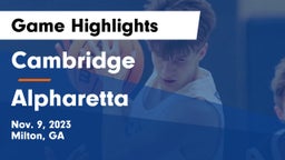 Cambridge  vs Alpharetta  Game Highlights - Nov. 9, 2023