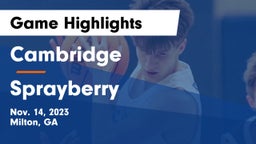 Cambridge  vs Sprayberry  Game Highlights - Nov. 14, 2023