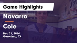 Navarro  vs Cole  Game Highlights - Dec 21, 2016