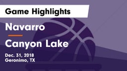 Navarro  vs Canyon Lake  Game Highlights - Dec. 31, 2018