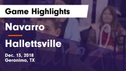 Navarro  vs Hallettsville  Game Highlights - Dec. 13, 2018