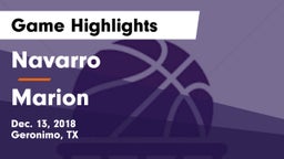 Navarro  vs Marion  Game Highlights - Dec. 13, 2018