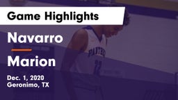 Navarro  vs Marion  Game Highlights - Dec. 1, 2020