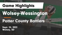 Wolsey-Wessington  vs Potter County Battlers Game Highlights - Sept. 24, 2022