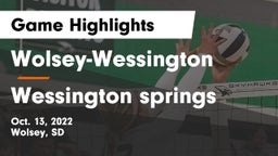 Wolsey-Wessington  vs Wessington springs Game Highlights - Oct. 13, 2022