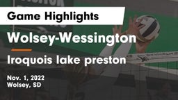 Wolsey-Wessington  vs Iroquois lake preston Game Highlights - Nov. 1, 2022