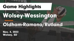 Wolsey-Wessington  vs Oldham-Ramona/Rutland  Game Highlights - Nov. 4, 2022