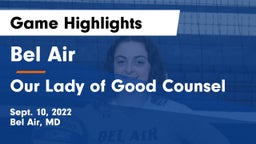 Bel Air  vs Our Lady of Good Counsel  Game Highlights - Sept. 10, 2022