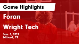 Foran  vs Wright Tech Game Highlights - Jan. 3, 2024