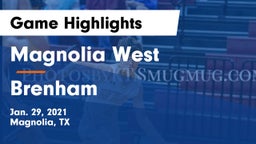 Magnolia West  vs Brenham  Game Highlights - Jan. 29, 2021