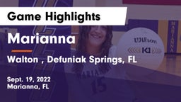 Marianna  vs Walton , Defuniak Springs, FL Game Highlights - Sept. 19, 2022