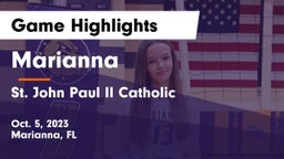 Marianna  vs St. John Paul II Catholic  Game Highlights - Oct. 5, 2023
