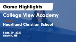 College View Academy  vs Heartland Christian School Game Highlights - Sept. 29, 2022
