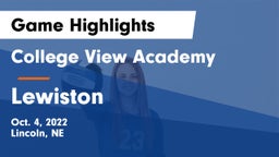 College View Academy  vs Lewiston  Game Highlights - Oct. 4, 2022